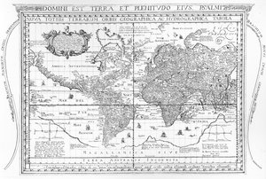 Nova Totius Terrarum Orbis Geographica Ac Hydrographica Tabula, 1642 av Dutch School