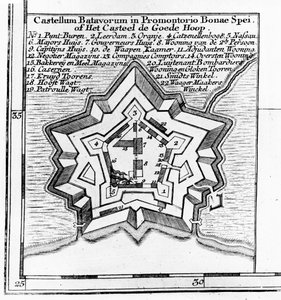 Plan över Bataviska slottet, Godahoppsudden c.1803-1806 av Dutch School