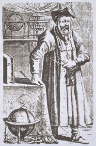 Porträtt av William Postel (1510-81), från hans De Universitate, Leyden, 1643, illustrerad i History of Magic, publicerad i slutet av 1800-talet av Dutch School