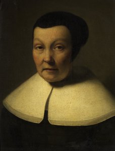 Porträtt av en äldre dam (olja på duk) av Dutch School