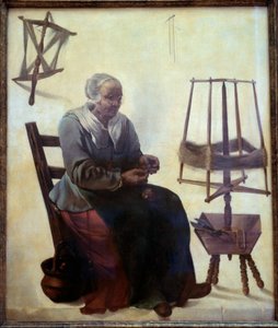 Defileuse-målningen av mästaren vid skolan i Delft (1600-talet) 1680 konserverad i Genève av Dutch School