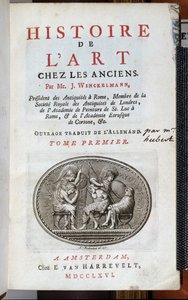 Titelsidan för History of Art Among the Ancients av Johann Joachim Winckelmann (1717-68), publicerad Amsterdam, 1766 av Dutch School