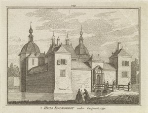 Vy över slottet Endegeest, Oegstgeest, Nederländerna av Dutch School