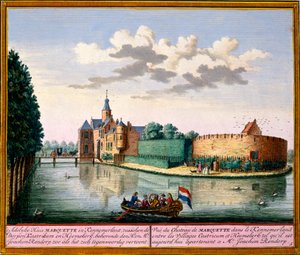 Utsikt över Marquette House, Kennemerland, från Het Zeganpralent Kennemerlant av Hendrick de Leth och Matthias Brouerius Van Nidek, publicerad ca 1700-30 av Dutch School