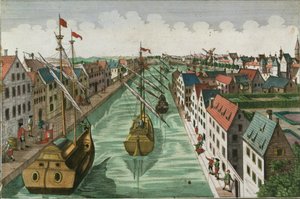 Utsikt över Kettel Gate i Delft av Dutch School