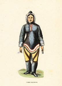 Inuitkvinna med ansiktstatueringar, Mackenzie River, Yukon, Kanada av Duverger Duverger