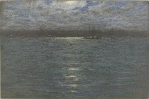 Night: A Harbor, 1894 (pastell på brunt papper)