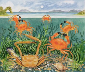 Crabs in the Ocean, 1997 (akryl på papper)