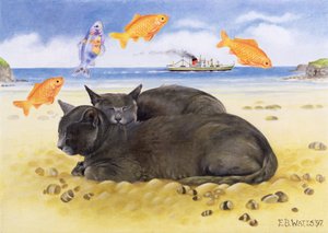 Fish Dreams, 1997 (akryl på duk) av E.B. Watts