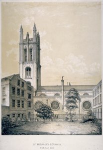 Sydostvy av Church of St Michael, Cornhill, City of London, 1840 av EJ Dickinson