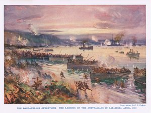 Operationerna i Dardanellerna: Landstigningen av australiensarna i Gallipoli, april 1915