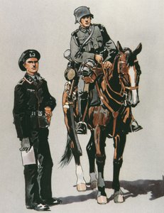 Stridsvagnsofficer och beriden soldat från den tyska armén av E. (after) Dobrich