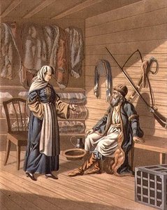 En Grebensky Cossack, graverad av A. Manz (litho) av E. (after) Karnejeff