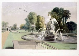 St. George and the Dragon Fountain, Holkham, pub. av Thomas McLean (litho)