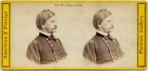 Nathaniel Prentice Banks (1816-94), amerikansk politiker och unionsarmégeneral (stereofoto)