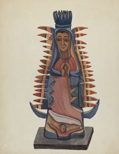 Huvuddelen av Jungfrun av Guadalupe, ca. 1936.