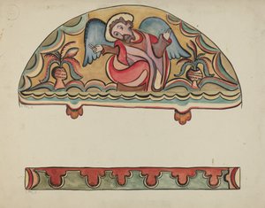 Lunette och detalj från Altar Church i Sanctuario, Chimayo av E. Boyd