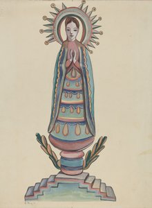 New Mexico, "Bulto", polykrom träfigur