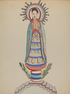 New Mexico, "Bulto", polykrom träfigur