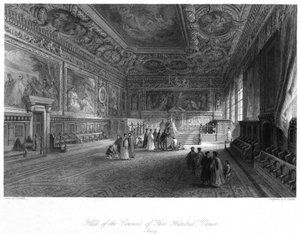 Hall of the Council of Five Hundred, Venedig, Italien, 1800-talet.