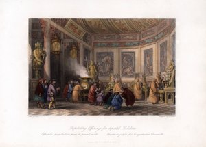Försoningsoffer till avlidna släktingar, Kina, c1840.