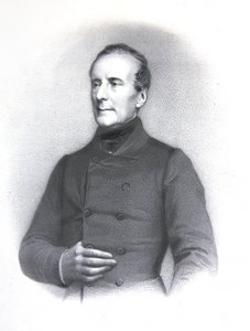 Alphonse de Lamartine och hans autografsignatur (litho) av E. Charpentier