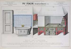 Köks- och badrumsdesign, illustration från 