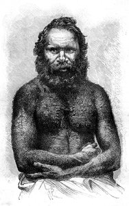 australiensisk aborigin, 1886 av Etienne Antoine Eugene Ronjat