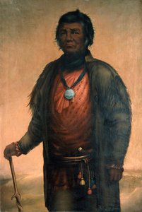 Porträtt av Shabbona, Potawatomi-chef, 1859