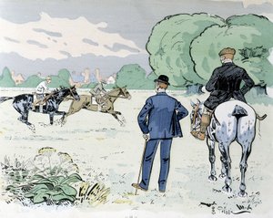 Ridning - teckning av Thelem