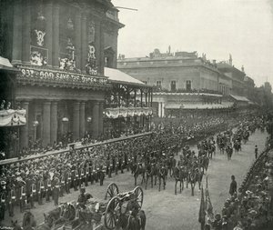 The Royal Procession: Aides-De-Camp Passing the United Service Club, c1897 av E. and S. Woodbury