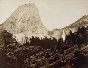Cap of the Liberty, Valley of Yosemite, 1872 (albumin silvertryck) av Eadweard Muybridge
