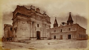 San Francisco-kyrkan och postkontoret i Guatemala av Eadweard Muybridge