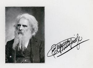 Eadweard Muybridge, porträtt och signatur (s/v foto) av Eadweard Muybridge