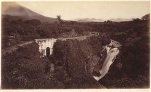 Michatoyas vattenfall - Palin, Guatemala av Eadweard Muybridge