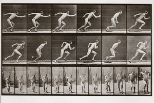 Man springer, skylt 59 från Animal Locomotion, 1887 av Eadweard Muybridge