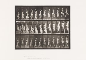 Tavla 105. Vändning, Uppåtgående trappa, Vattenburk på vänster axel av Eadweard Muybridge