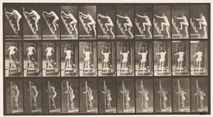Plåt 110. Stigande stege, två steg åt gången av Eadweard Muybridge
