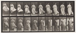 Tavla 142. Fallande trappor, vändklänning fångad, 1885 av Eadweard Muybridge