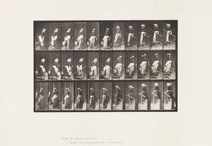 Tavla 148. Nedgångstrappa, vändande bärande hink med vatten av Eadweard Muybridge