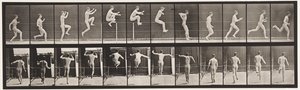 Plåt 154. Hoppning; Springer rakt, höjdhopp av Eadweard Muybridge