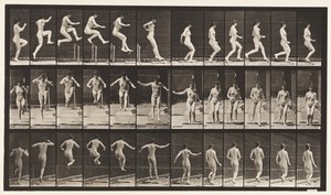 Plåt 155. Hoppning, löpning, rakt höjdhopp av Eadweard Muybridge