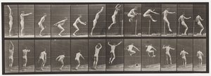 Plåt 161. Hoppning; Stående höjdhopp av Eadweard Muybridge