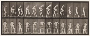 Tallrik 178. Att trampa på och över en bock av Eadweard Muybridge
