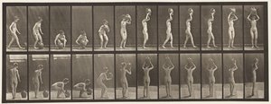 Tallrik 222. Böja och lyfta vattenburken till huvudet och vända av Eadweard Muybridge