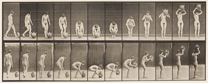 Tallrik 224. Luta och lyfta vattenburken till huvudet av Eadweard Muybridge