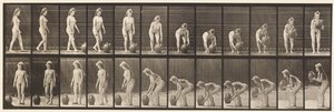 Tallrik 228. Vändning och lyft av vattenburk från marken av Eadweard Muybridge