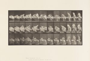 Tallrik 264. Att gå upp ur sängen och förbereda sig för att knäböja av Eadweard Muybridge