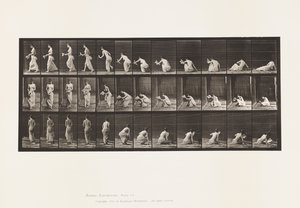 Plåt 271. Uppstår från marken med ett papper i vänster hand av Eadweard Muybridge