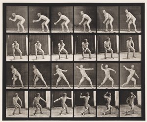 Tallrik 283. Base-ball; Att fånga och kasta, 1885 av Eadweard Muybridge